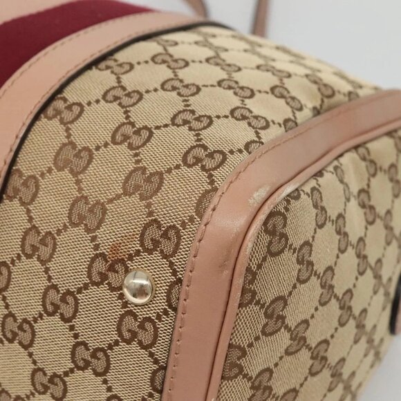 GUCCI GG Canvas Hand Bag 2way Beige Gold 247205 Auth BA5153 - Picture 4 of 16